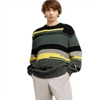 Men's Sweater with Irregular Color Distribution